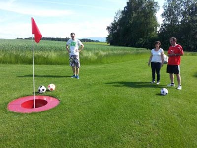 Fußballgolf im Soccerpark Goldberg in Schiedlberg